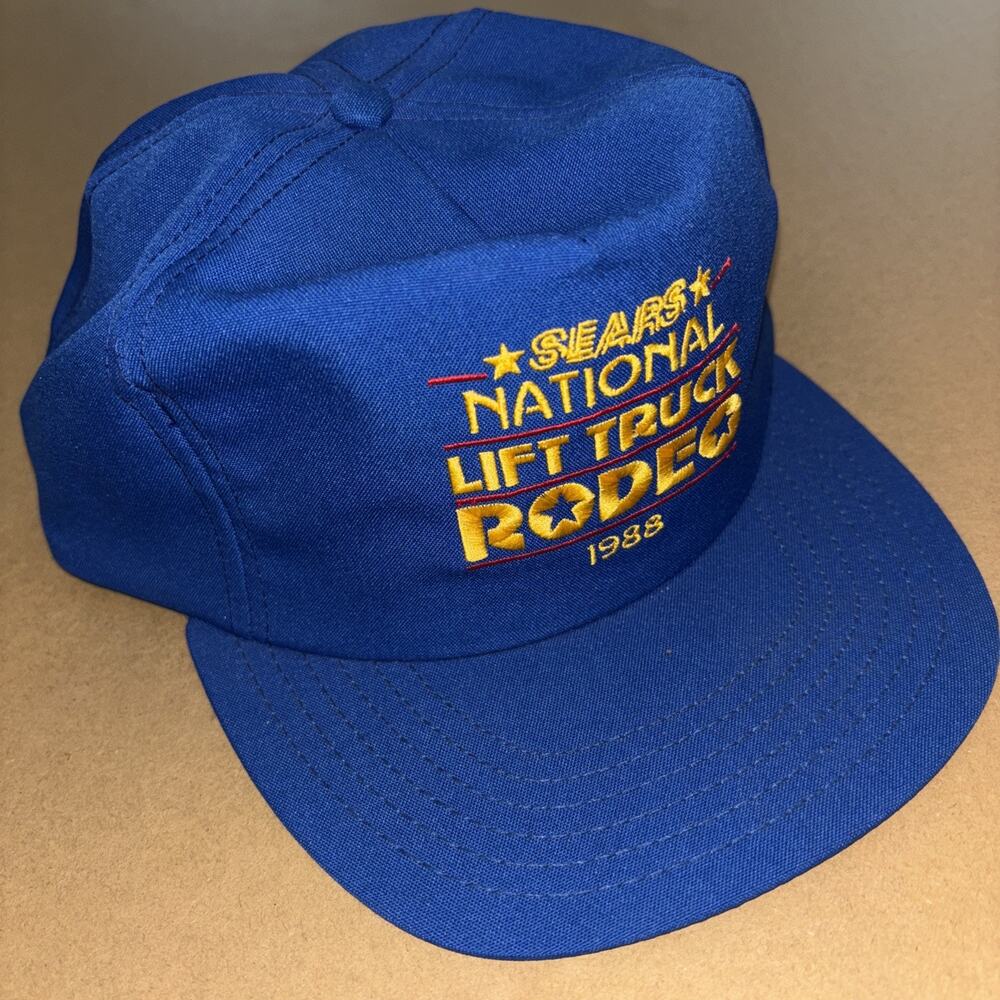 Vintage 1988 SEARS National Lift Truck Rodeo Blue SnapBack Deadstock